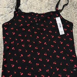 Victoria's Secret Black and Red Cherry Tank Top
